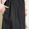 Belted Pocket Detail Denim Skirt Black wholesale skirt view 4 - Hicabistan Turkey factory