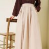 Pocketed Poplin Skirt Beige wholesale skirt - Hicabistan Turkey factory