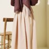 Pocketed Poplin Skirt Beige wholesale skirt view 3 - Hicabistan Turkey factory