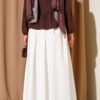 Pocketed Poplin Skirt White wholesale skirt view 3 - Hicabistan Turkey factory