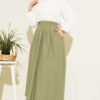 Pocketed Poplin Skirt wholesale skirt view 2 - Hicabistan Turkey factory