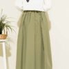 Pocketed Poplin Skirt wholesale skirt view 3 - Hicabistan Turkey factory