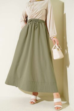 Elastic Waist Pocket Tencel Skirt wholesale skirt - Hicabistan Turkey factory