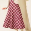 Elastic Waist Plaid Scuba Skirt