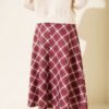 Elastic Waist Plaid Scuba Skirt all'ingrosso skirt view 3 - Hicabistan fabbrica Turchia