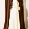 Belted Ruffled Dress Yellow Großhandel dress view 3 - Hicabistan Türkei Fabrik