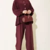 Belted Gold Button Set Gold Großhandel clothing set view 2 - Hicabistan Türkei Fabrik