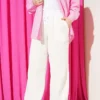 Belted Drawstring Muslin Pants Ecru