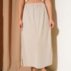Waist Elastic Skirt Beige