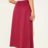 Waist Elastic Skirt Burgundy wholesale skirt view 2 - Hicabistan Turkey factory
