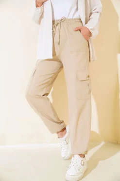 Alternative view of Cargo Pants with Elastic Waistband Beige