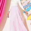 Elastic Waist A-Line Skirt Pink wholesale skirt view 2 - Hicabistan Turkey factory