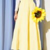 Elastic Waist A-Line Skirt Yellow al por mayor skirt - Hicabistan fábrica Turquía