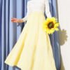Elastic Waist A-Line Skirt Yellow wholesale skirt view 2 - Hicabistan Turkey factory