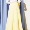 Elastic Waist A-Line Skirt Yellow wholesale skirt view 3 - Hicabistan Turkey factory
