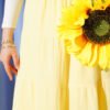 Elastic Waist A-Line Skirt Yellow wholesale skirt view 4 - Hicabistan Turkey factory