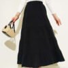 Elastic Waist A-Line Skirt Black al por mayor skirt - Hicabistan fábrica Turquía