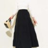 Elastic Waist A-Line Skirt Black wholesale skirt view 2 - Hicabistan Turkey factory