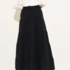 Elastic Waist A-Line Skirt Black wholesale skirt view 3 - Hicabistan Turkey factory