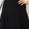 Elastic Waist A-Line Skirt Black wholesale skirt view 4 - Hicabistan Turkey factory