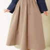 Elastic Waistband Belted Poplin Skirt Mink بالجملة skirt - Hicabistan مصنع تركيا