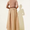 Elastic Waist Pleated Skirt en gros skirt view 3 - Hicabistan usine Turquie