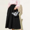 Elastic Waist Pleated Skirt Black groothandel skirt view 2 - Hicabistan Turkije fabriek