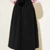 Elastic Waist Pleated Skirt Black groothandel skirt view 3 - Hicabistan Turkije fabriek