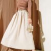 Elastic Waist Pleated Skirt Stone – Bild 2