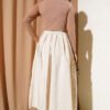 Elastic Waist Pleated Skirt Stone – Bild 3
