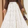 Belted Polka Dot Skirt Ecru