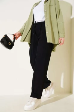 High Waist Denim Pants Black