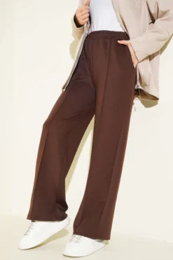 Alternative view of Waistband Scuba Pants Brown