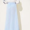 Elastic Waist Muslin Skirt Baby Blue wholesale skirt view 3 - Hicabistan Turkey factory