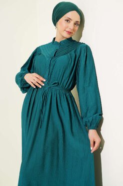 Alternatieve weergave van Belted Ribbed Dress Emerald