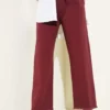 Belts with Tassel Cuffed Gabardine Trousers Burgundy