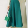 Elastic Waist Scuba Skirt Emerald بالجملة skirt - Hicabistan مصنع تركيا