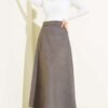 Belted Suede Skirt wholesale skirt view 2 - Hicabistan Turkey factory