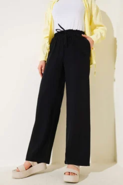 Belted Tencel Pants Black