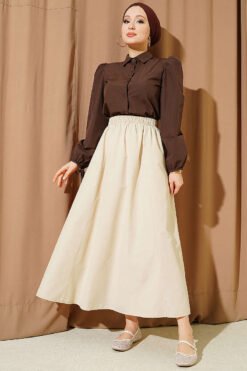 منظر بديل لـ Elastic Waist Terikoton Skirt Cream