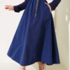 Elastic Waist Terikoton Skirt Navy Blue en gros skirt - Hicabistan usine Turquie