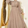 Waist Elastic Half Brit Button Dress