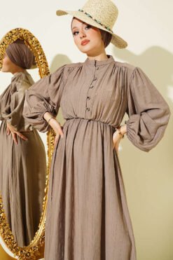 Alternative view of Waist Elastic Half Brit Button Dress
