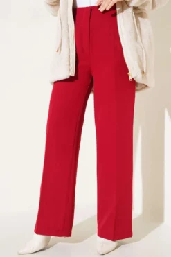 Alternative view of High-Waisted Wide Leg Trousers Red