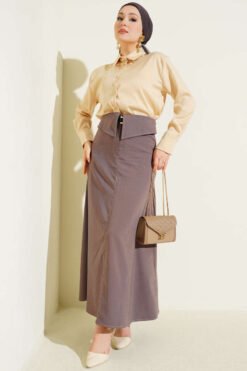 Vista alternativa de Belted Skirt Brown