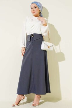 Vista alternativa de Belted Skirt Blue