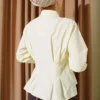 Short Shirt with Belt Detail Yellow بالجملة shirt view 3 - Hicabistan مصنع تركيا