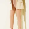 Tapered Fabric Pants with Belt