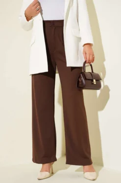 Alternative view of Pleated Pocket Trousers Brown