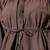 Belted Gathered Short Shirt Brown Großhandel shirt view 4 - Hicabistan Türkei Fabrik